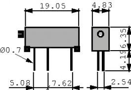 3006P-1-100LF, Trimmer Cermet 0.01 kOhm linear 750 mW, Bourns