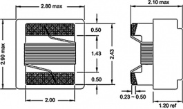 1008F-100K-01, Inductor, SMD 10 uH 300 mA +-10%, FASTRON