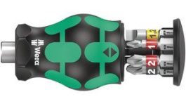 05008874001, Kraftform Kompakt Bit Holding Screwdriver with Bit Magazine, Phillips/Slotted/Pozidriv, 6 Pieces, Wera Tools