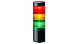 LR6-3USBK-RYG, Stacking Beacon, Pole Mount/Wall Mount, Green/Orange/Red, LR6, Multiple Tones, 5VDC, Black, PATLITE