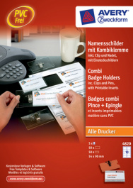 4820Z, Name tags with sleeve 54 x 90 mm, Zweckform