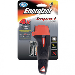 IMPACT NEW RUBBER LED 2AAA, LED Torch 11 lm Orange/black, Energizer
