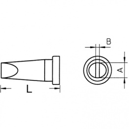 LT C, Soldering Tip Chisel shaped 3.2 mm, 3.2 mm x 0.8 mm, Weller