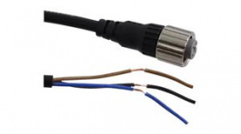 XS2F-M12PVC3S10M, Sensor Cable M12 Socket Open End 10m 4A 250VAC, Omron