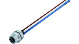 09 0632 700 04, M12 Panel Mount Socket, 4P, T-Coded, M16R, Wires, Binder