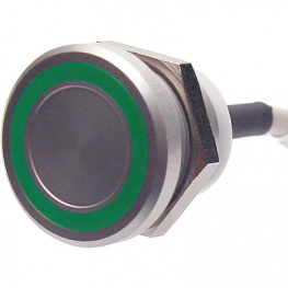 PBARZ1F0000Y0B, Piezo switch Natural Aluminum 22.2 mm 24 VAC/VDC 200 mA 1 Ma, APEM