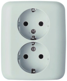 20-02 EUJ-212, Safety socket 152 x 81 x 27 mm 16 A F (CEE 7/3) White, Busch-Jaeger