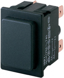 1663.0101, Push-button switch black 2P, Marquardt