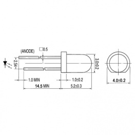 SIR 204, IR-LED 875 nm 3 mm (T1), Everlight