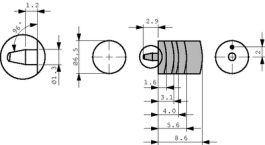 3E-10.4, Cap, black, total height 10.4 mm, MEC