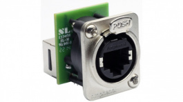 RJX8FD5T, XLR panel socket 8 XLRnet Plug Connection Black, Amphenol