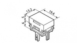 AT4030G, Switch Cap 13.2 mm 19.4 mm 5 mm, NKK Switches (NIKKAI, Nihon)