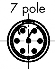 PHG.0B.307.CLLDS2Z, Cable socket, B-series 7-pin Poles 7 1 A 230 VAC/VDC, LEMO