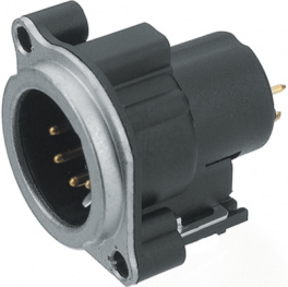 NC5MBV, XLR Panel-mount male receptacle, 5 Poles B Vertical/PCB Mounting Nickel - Plated, Neutrik
