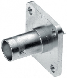 23 BNC-50-0-2/133 NE, Panel-mount female receptacle BNC 50 Ohm, 4 GHz, Female, BNC Straight, Huber+Suhner