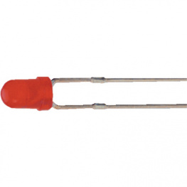 L-7104LID, LED; 3мм; красный; 0,8-2мкд; 50°; Поверхность: выпуклая, Kingbright