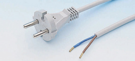 2228 H05VV-F 2X0,75 SV3,0M, Instrument cable PE contact-Plug open 3 m, -
