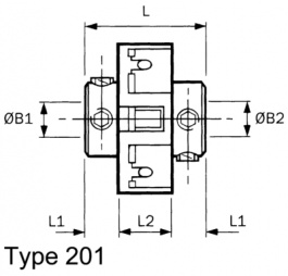 201.34.2828, Shaft coupling UNI-LAT 34 mm, Huco