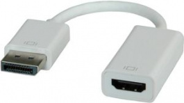 12.03.3134, DisplayPort (m) - HDMI (f) Adapter White 150 mm, Roline