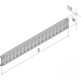27230-122, Side rail, Aluminium, Schroff