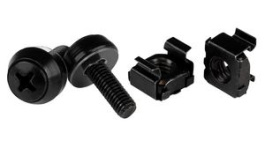 CABSCREWM6B, Screws and Cage Nuts, Pack of 50 Pieces, M6, 12mm, Steel, StarTech.com