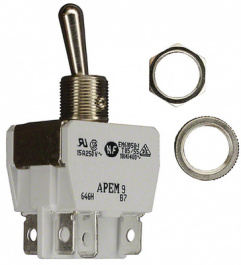 646H/2, Переключатель: тумблер; 2; DPDT; ON-ON; 15A/250ВAC; -20?55°C, APEM