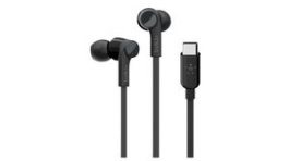 G3H0002BTBLK, Headphones, In-Ear, 20kHz, Cable, Black, BELKIN