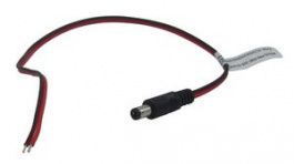 RND 205-01248, DC Connection Cable, 2.1x5.5x9.5mm Plug, Straight, 300mm, RND Connect