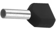 460714D [100 шт] Twin entry ferrule 6 mm2 black 26 mm pack of 100 pieces