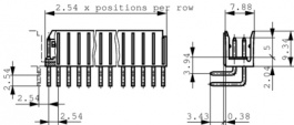 76383-320LF, Pin header, Dubox 2x20-pin 90deg 2x20P, FCI (Amphenol FCI, AFCI))