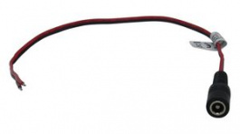 RND 205-01267, DC Connection Cable, 2.5x5.5x9.5mm Socket, Straight, 300mm, RND Connect