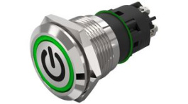 82-5152.1134.B002, Illuminated Pushbutton 1CO, IP65/IP67, LED, Green, Momentary Function, EAO