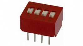 BD04, Переключатель: DIP-SWITCH; Кол-во секций:4; OFF-ON; 0,025A/25ВDC, C & K