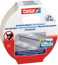 55587 25MM X 5 M TRANSPARE, Anti slip tape transparent 25 mmx5 m, Tesa