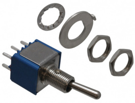 5246AB, Miniature Toggle Switch Standard Lever, Vertical PCB Mountin, APEM