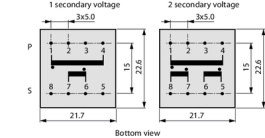 201 0136, PCB transformer 0.35 VA 9 VAC (1x), Hahn