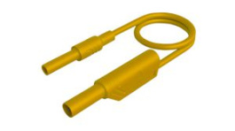 MAL S WS-B 100/2,5 YELLOW, Test Lead, Plug, 4 mm - Socket, 4 mm, Yellow, Nickel-Plated Brass, 1m, Hirschmann
