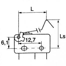 Micro switch 5 A Sliding lever L=16 mm, Скользящий рычаг, SAIA-BURGESS