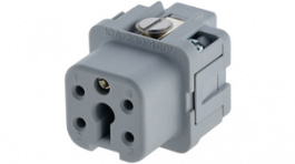 C146 10B004 002 4, Разъем: прямоугольный; "мама"; PIN:5; 4+PE; размер A3; 18А; 400В, Amphenol