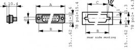 FL37-62P7, D-Sub high density crimp plug Poles 62 Male, FCT