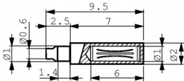 B1-B, Laboratory socket diam. 1 mm, Staubli (former Multi-Contact )
