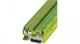 3212374, PT 1,5/S-TWIN/1P-PE terminal block, 0.14...1.5 mm2 400 vac/vdc green / yellow, Phoenix Contact