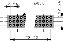374544, Multipole plug, C 64-p DIN 41612, Erni / TE
