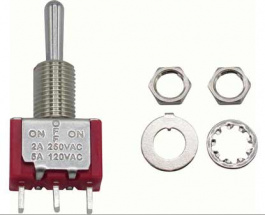 RND 210-00440, Miniature Toggle Switch, On-Off-On, Soldering Lugs, RND Components