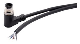 RND 205-01230, M12 Right Angle Plug Cable Connector, 2m, 5 Poles, A-Coded, Solder, RND Connect