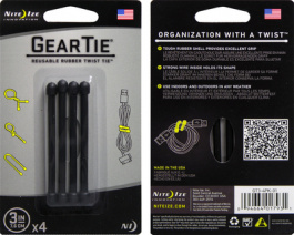 GEAR TIE 3 BLACK, Gear Tie 3" Black, Nite Ize