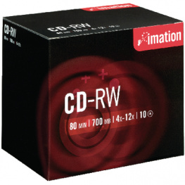 19002, CD-RW 700 MB 10x Jewel case, Imation