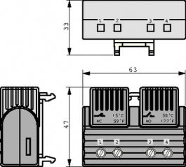 FTD 011 15, Fixed thermostat 1 make contact + 1 break contact, Stego