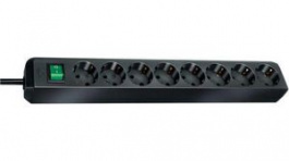1159300018, Outlet Strip 8 Schuko Type F Black CEE 7/4, Brennenstuhl