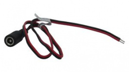 RND 205-01266, DC Connection Cable, 2.5x5.5x9.5mm Socket, Straight, 500mm, RND Connect